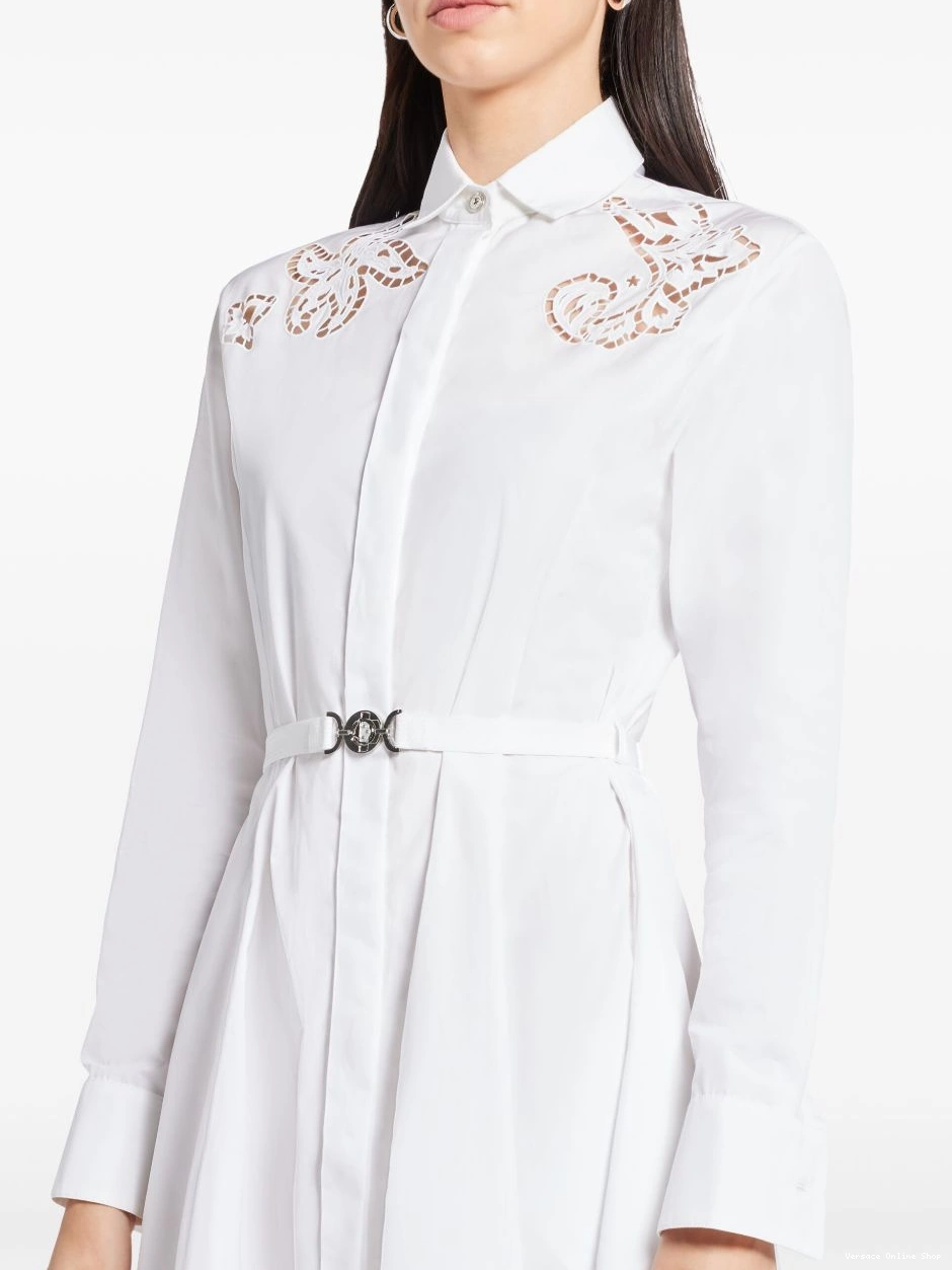 Affordable Women Sangallo dress Versace shirt embroidered 0722